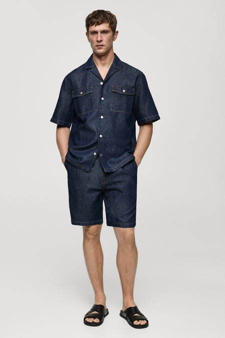 Jeanshemd - mid blue denim