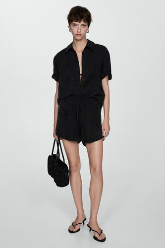 Blouse met korte mouwen - zwart
