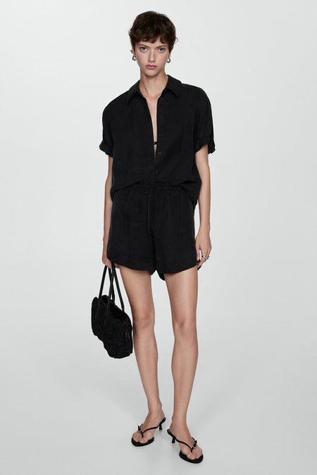 Blouse met korte mouwen - zwart