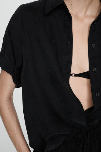 Blouse met korte mouwen - zwart