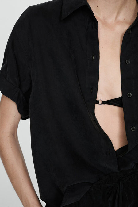 Blouse met korte mouwen - zwart