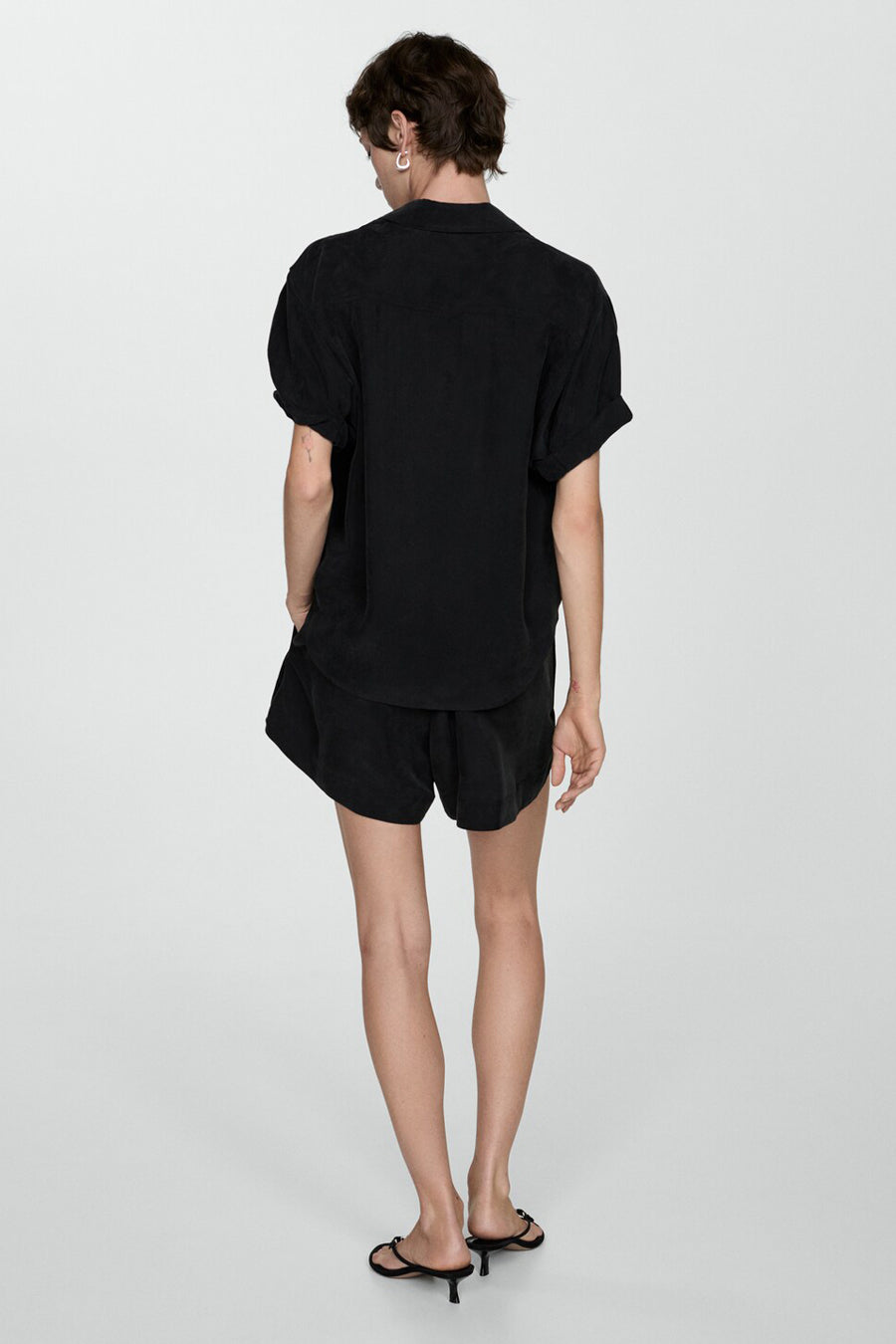 Blouse met korte mouwen - zwart
