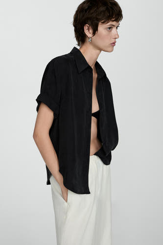 Blouse met korte mouwen - zwart