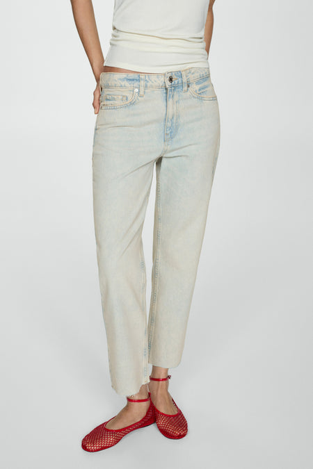 Jeans straight Light blue denim - Mango