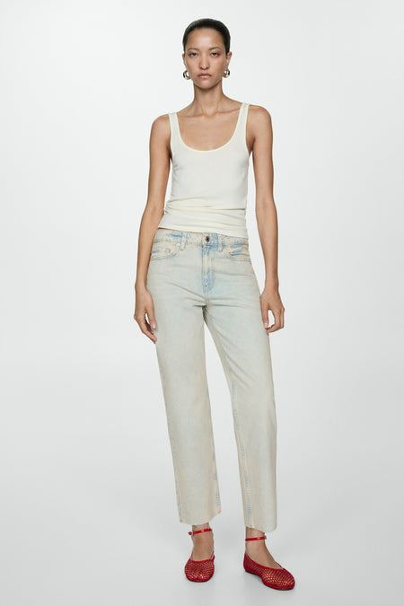 Jeans straight Light blue denim - Mango