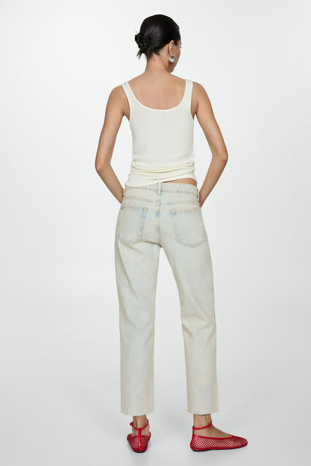 Jeans straight Light blue denim - Mango