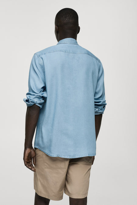 Jeanshemd - mid blue denim