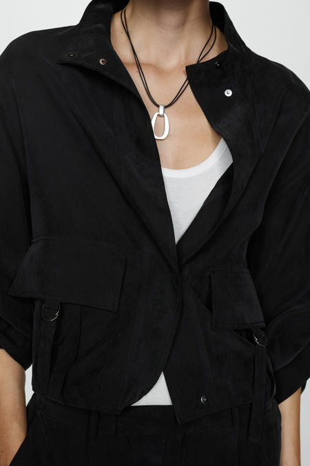 Korte jas zwart - MANGO