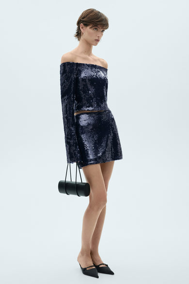 Rok (kort) Blauw - Mango