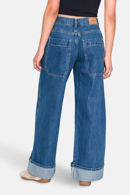 DENIM PANTS - mid blue denim