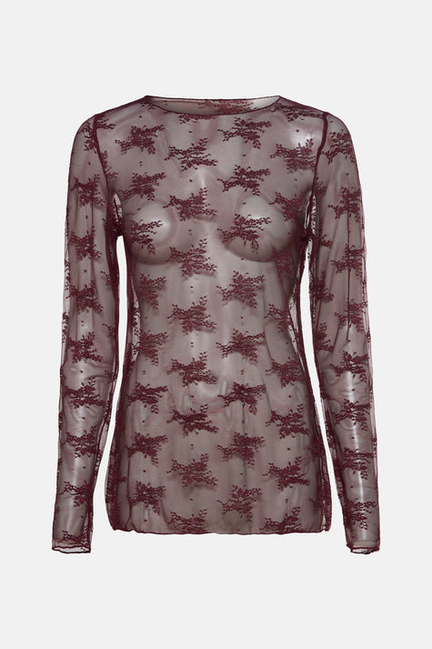 Blouse met lange mouwen - Bordeaux