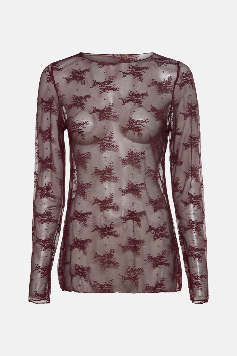 Blouse met lange mouwen - Bordeaux