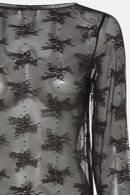 Blouse met lange mouwen - bruin