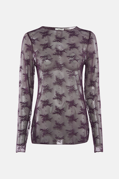 Blouse marron à longues manches de Terra di Siena, avec un motif floral raffiné.