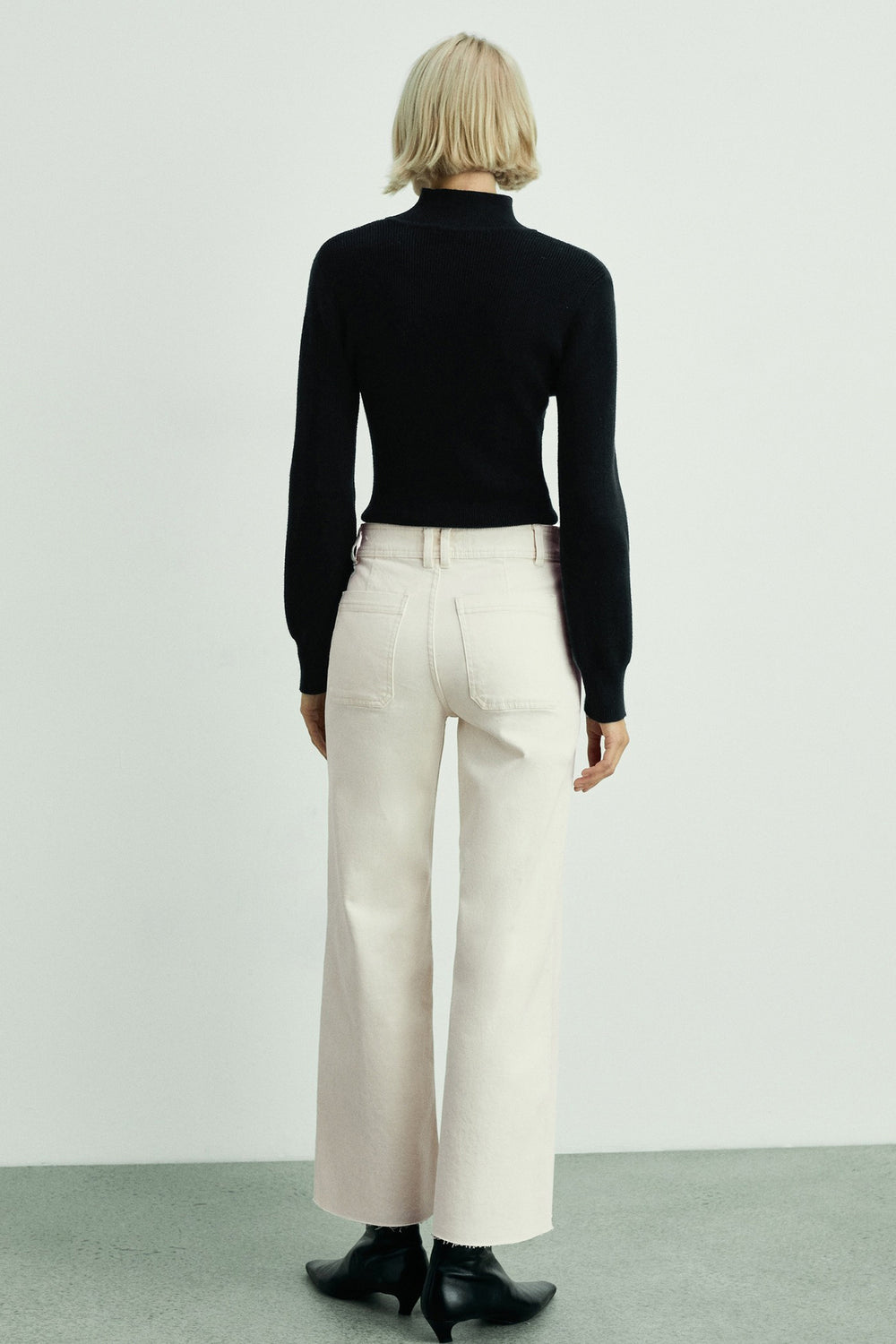 Jeans wide Off white denim - MANGO