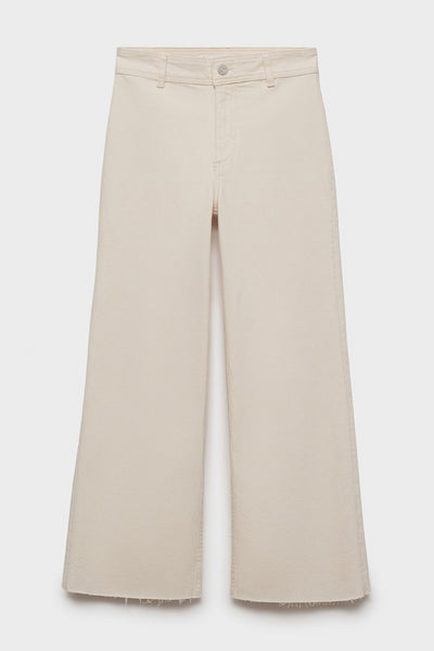 Jeans wide Off white denim - MANGO