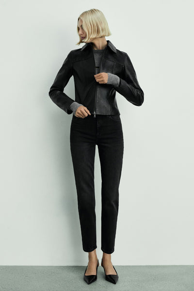 Mom Jeans Dark grey denim - Mango