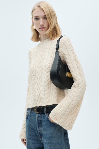 Pull met ronde hals - wit