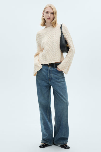 Pull met ronde hals - wit