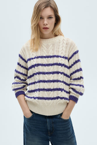 Pull met ronde hals - wit