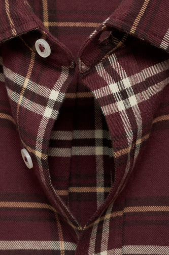 Chemise à manches longues - Bordeaux - MANGO