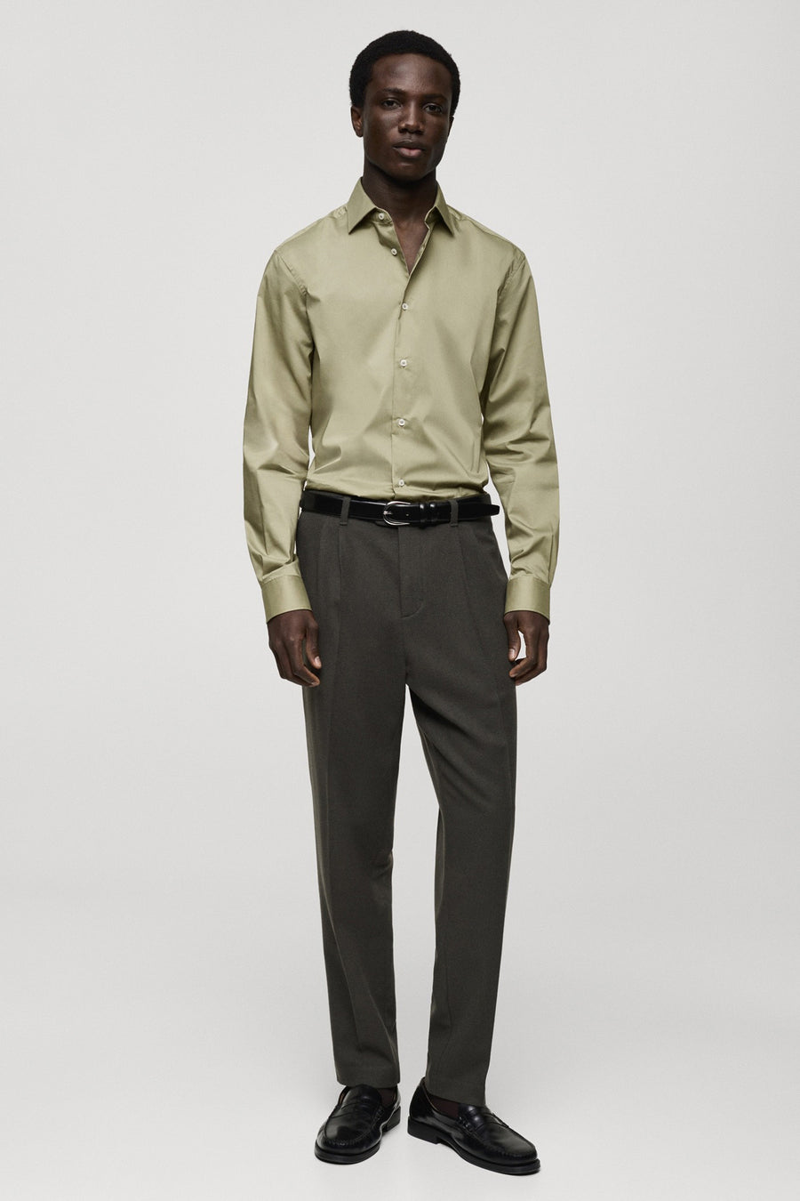 Chemise à manches longues - Kaki - MANGO