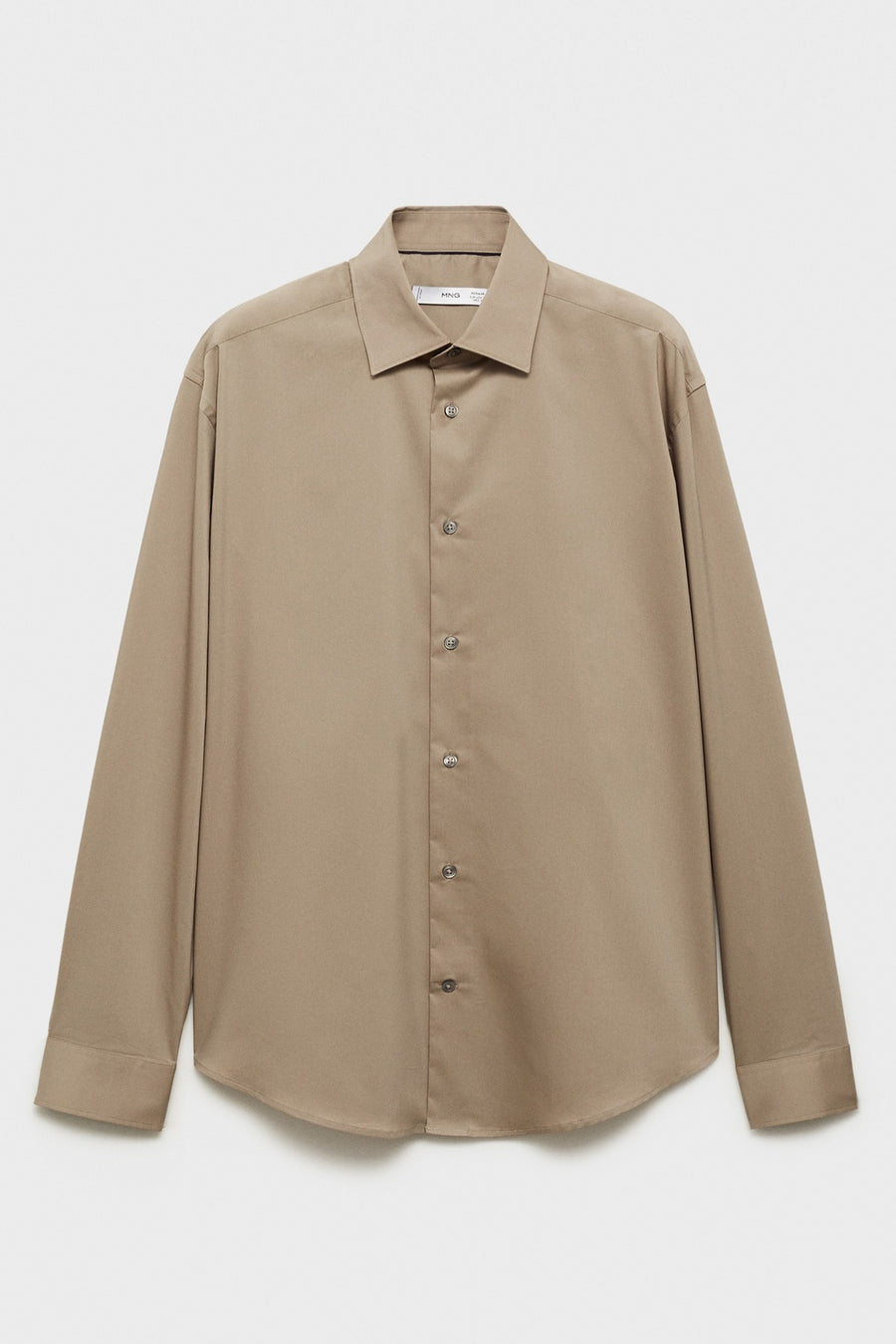 Chemise à manches longues - Beige - MANGO