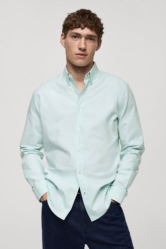 Hemd met lange mouwen - groen - MANGO