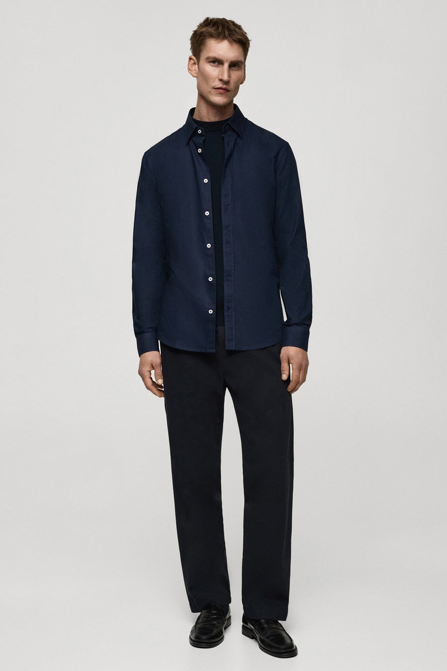 Hemd met lange mouwen - blauw - MANGO