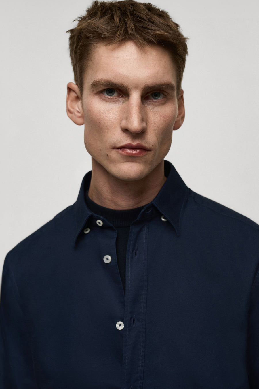 Hemd met lange mouwen - blauw - MANGO