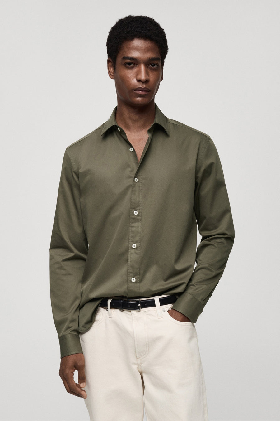 Hemd met lange mouwen - bruin - MANGO