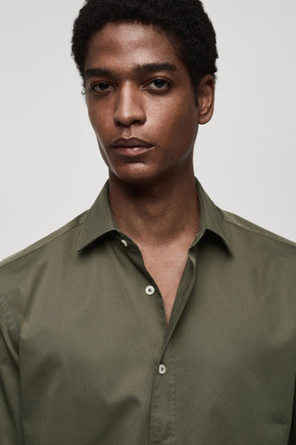 Hemd met lange mouwen - bruin - MANGO