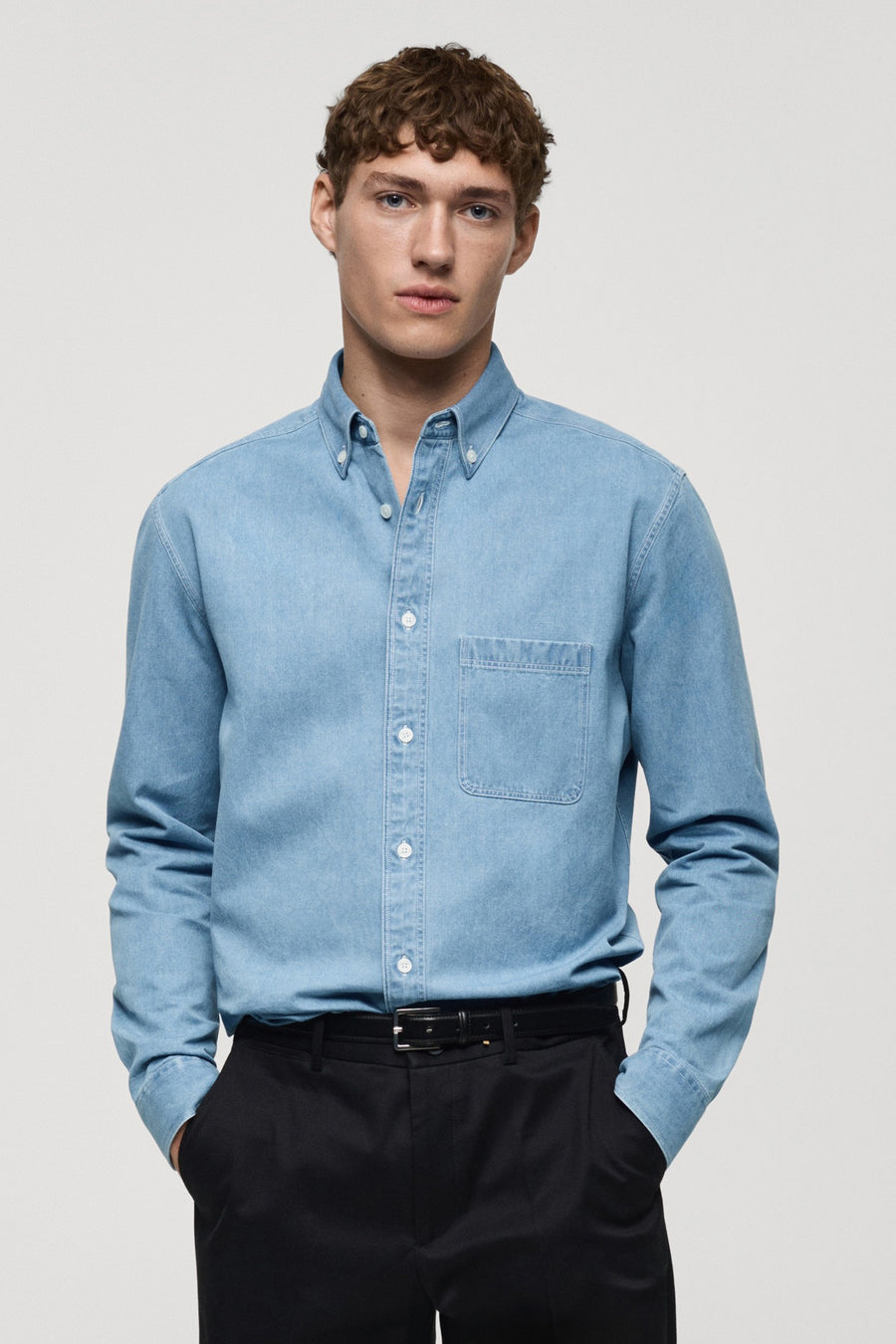 Jeanshemd - mid blue denim