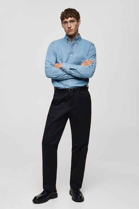 Jeanshemd - mid blue denim