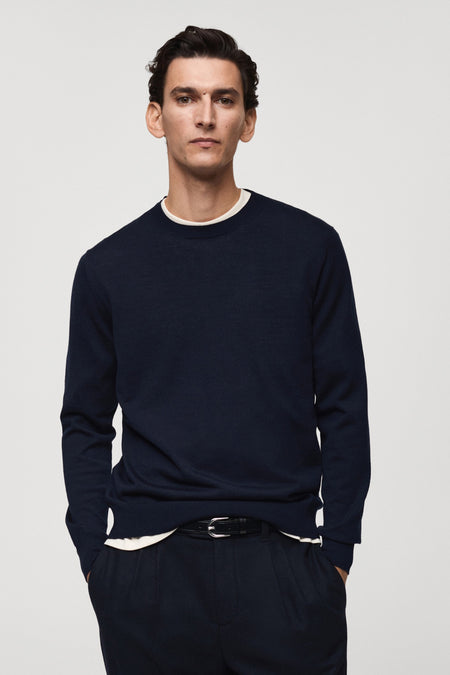 Trui met ronde hals Blauw - Mango