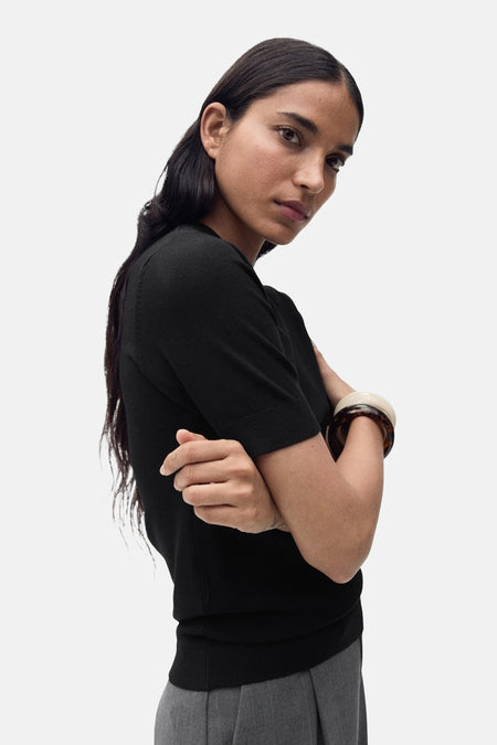 Pull met ronde hals - Zwart