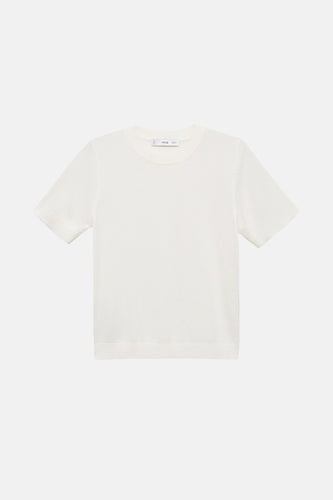 Pull met ronde hals - wit - MANGO