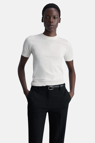 Pull met ronde hals - wit - MANGO