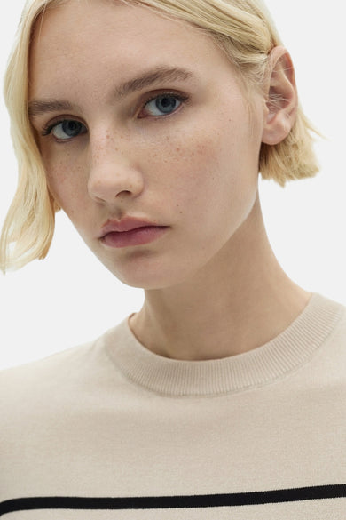 Pull met ronde hals - Beige