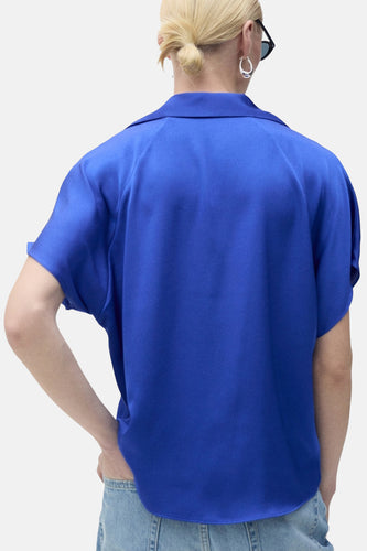 Hemd met korte mouwen - blauw - MANGO