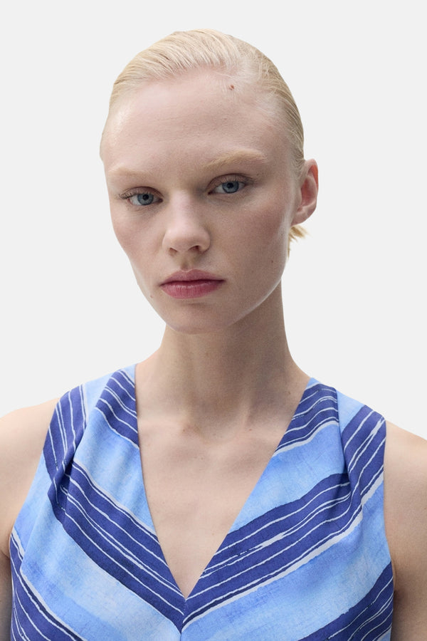 Dames tops kleed zonder mouw Blauw - MANGO