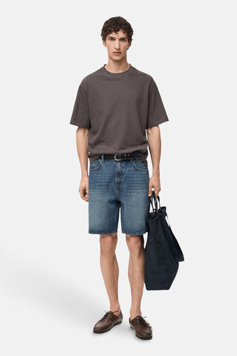 Short - dark blue denim - MANGO