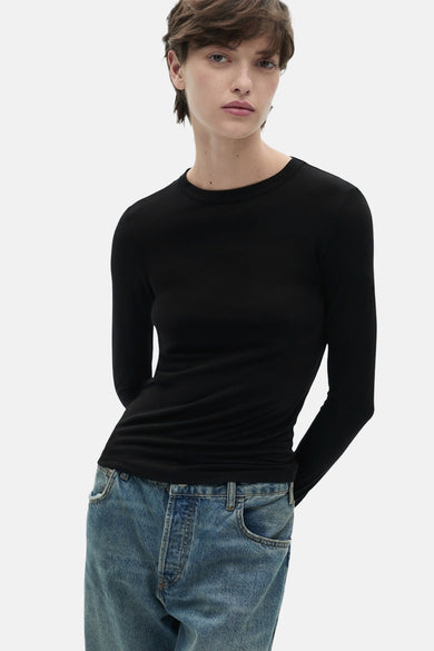 Top (lange mouwen) Zwart - Mango