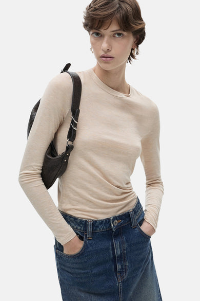 T-shirt met lange mouwen - Beige