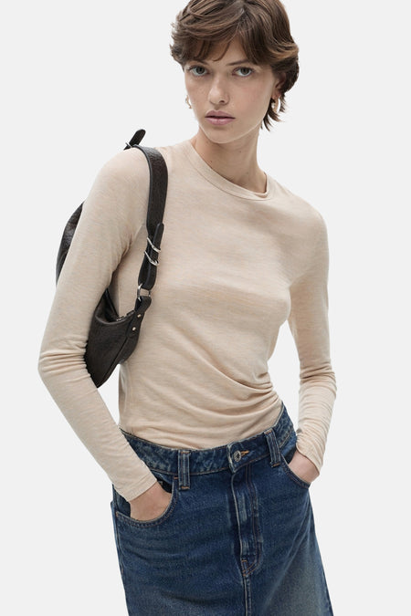 T-shirt met lange mouwen - Beige
