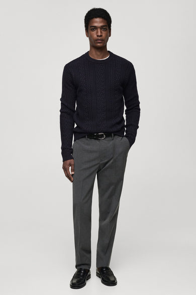 Pull met ronde hals - blauw