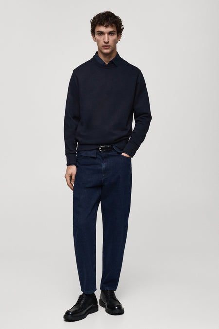 Sweater met ronde hals Blauw - Mango