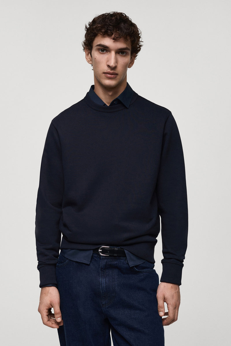 Sweater met ronde hals Blauw - Mango