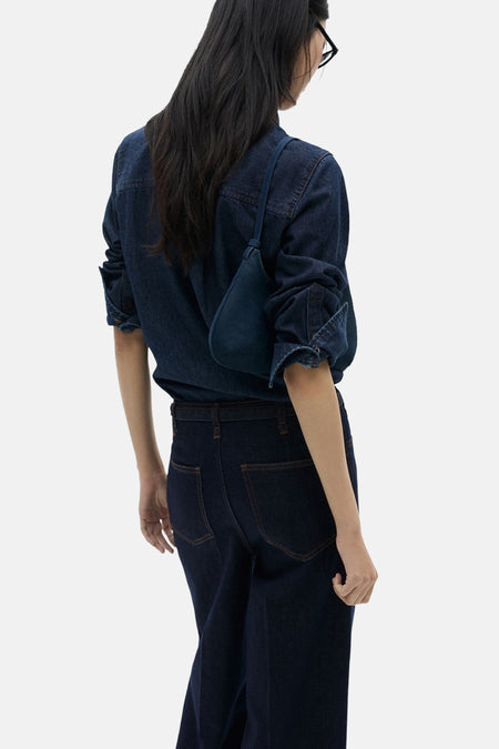 Jeans wide Dark blue denim - Mango