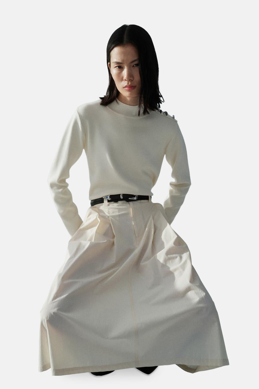 Pull met ronde hals - Ecru - MANGO